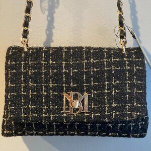 Badgley Mischka Textured Messenger Crossbody Bag in Black - NWT